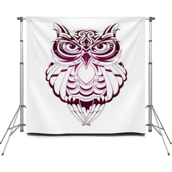 Owl Tattoo Custom Size Backdrop