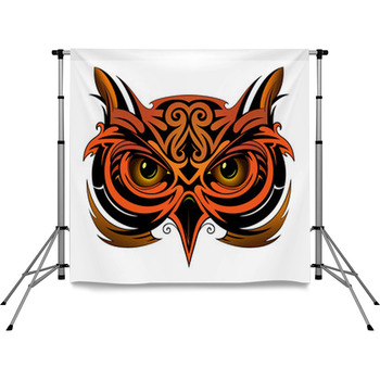 Owl Tattoo Shape Pole Pocket Backdrop