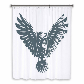 Owl Vector Illustration Icon Custom Size Shower Curtain