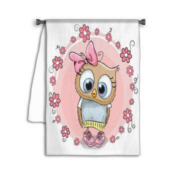 Owl With Flowers Towel