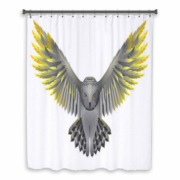 Owl With Golden Wings Custom Size Shower Curtain