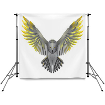 Owl With Golden Wings Pole Pocket Backdrop