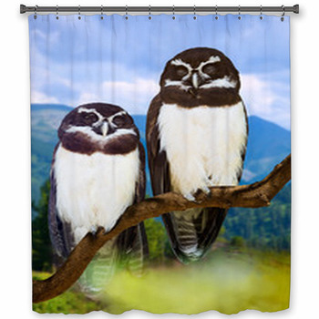 Owls  On Tree Shower Curtain
