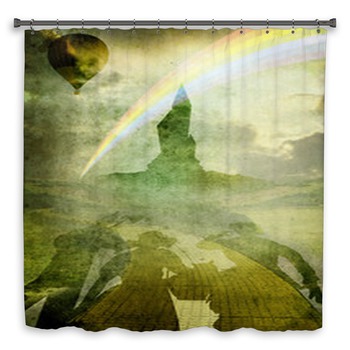 Oz 1 Balloon And Rainbow Shower Curtain