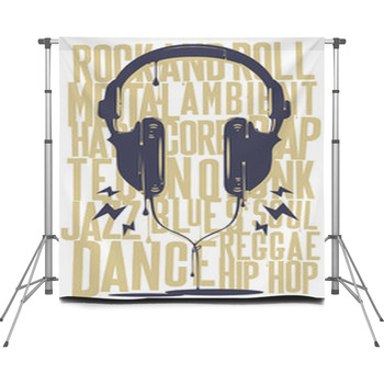 Painted Headphones Custom Size Backdrop