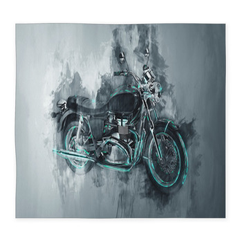 Painted Motorcycle Bike In Gray Custom Size Floor Mat
