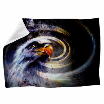 Painting Eagle On An Abstract Background Fleece Blanket