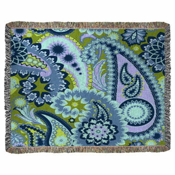Paisley Colorful Background. Woven Throw Blanket