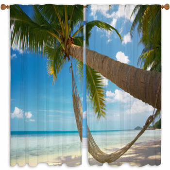 Palm And Hammock Custom Size Window Curtain