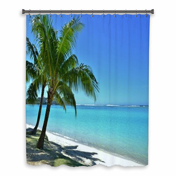 Palm Trees And The Beach Custom Size Shower Curtain