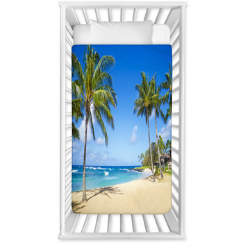 Palm Trees On The Sandy Beach In Baby Crib Comforter