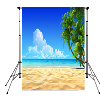 Palms On Empty Idyllic Tropical Pole Pocket Backdrop