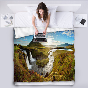 Panorama - Iceland Landscape Fleece Blanket