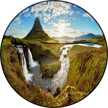 Panorama - Iceland Landscape Round Rug