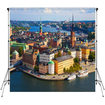 Panorama Of Stockholm, Sweden Custom Size Backdrop