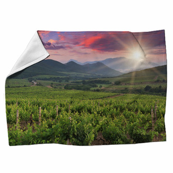 Panorama Of Vineyards Fleece Blanket