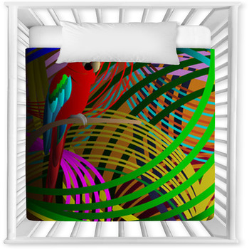 Parrot In Jungle Baby Crib Comforter