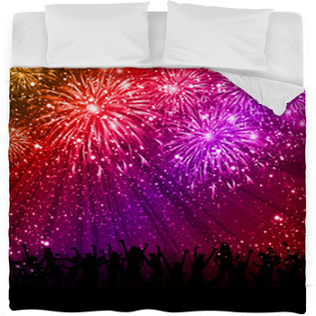 Party And Lights Background Fleece Bed Blanket