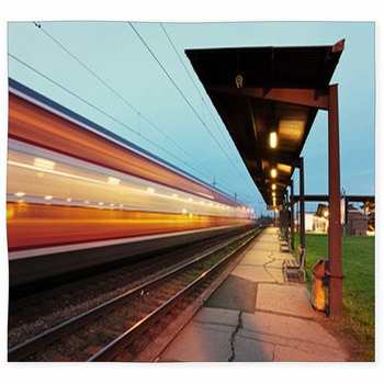 Passanger Station With Motion Train Custom Size Floor Mat