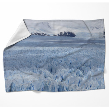 Patagonian Landscape Glacier And Woven Throw Blanket
