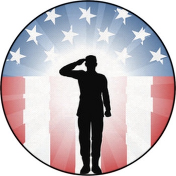 Patriotic Soldier Salute Round Rug