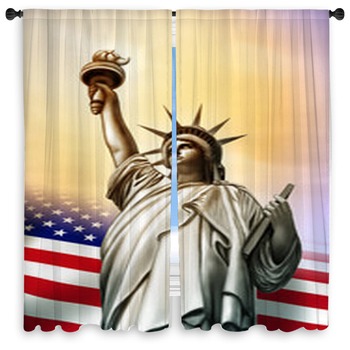 Patriotic Window Curtains