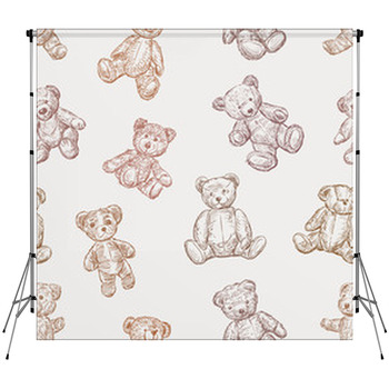 Pattern Of Teddy Bears Fleece Backdrop