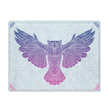 Patterned Owl On The Floral Background Bath Mat