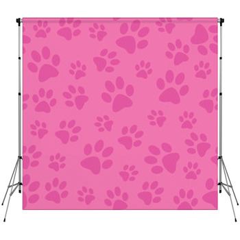 Paw Prints Background_01_Pink Custom Size Backdrop