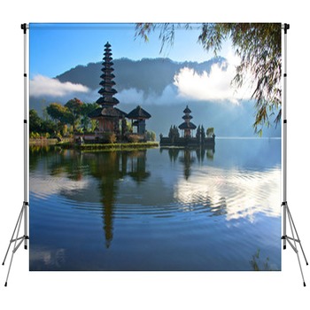 Peaceful View Of A Lake At Bali Custom Size Backdrop