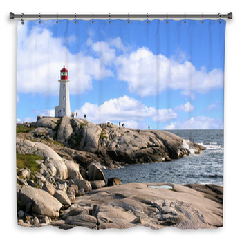 Pegg's,s Cove Lighthouse, Custom Size Shower Curtain