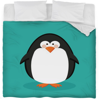 Penguin Design Fleece Bed Blanket