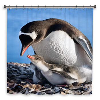 Penguins Nest Custom Size Shower Curtain