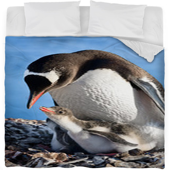 Penguins Nest Fleece Bed Blanket