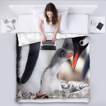 Penguins Nest Fleece Blanket