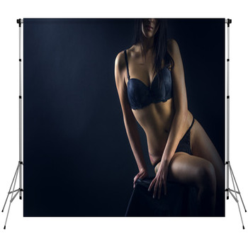 Perfect Woman Body On Black Custom Size Backdrop