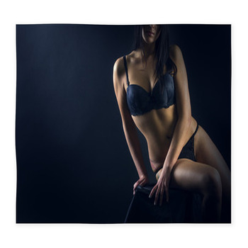 Perfect Woman Body On Black Custom Size Floor Mat