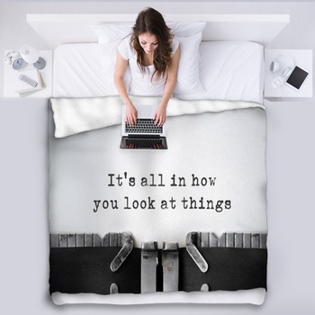 Perspectives. Inspirational Quote Typed Fleece Blanket