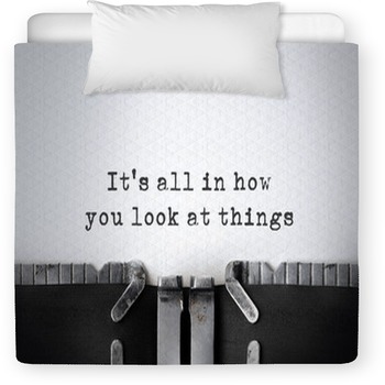 Perspectives. Inspirational Quote Typed Toddler Duvet