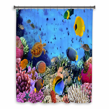 Photo Of A Coral Colony Custom Size Shower Curtain