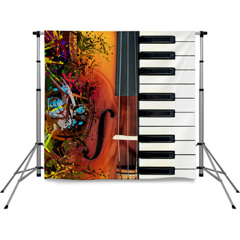 Piano Classical Violin Funny Pole Pocket Backdrop