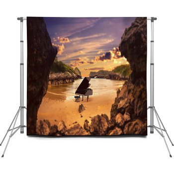Piano In Nature Surreal Image Custom Size Backdrop