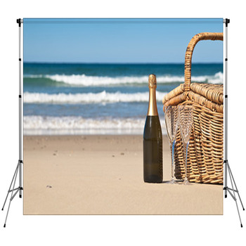 Picnic By The Ocean Fleece Backdrop