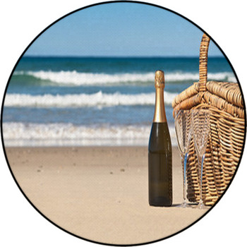 Picnic By The Ocean Round Rug