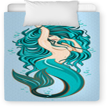 Picture Of A Cute Mermaid With Lush Toddler Comforter