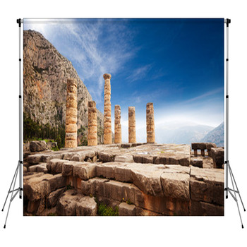 Picturesque View On Apollo Temple Fleece Backdrop