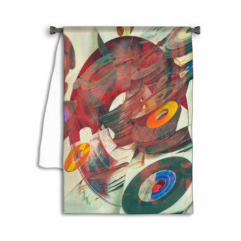 Pile Of Vinyl Records Abstract Music Background Towel
