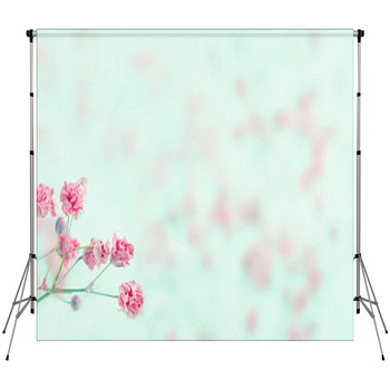 Pink Baby's Breath Flowers With Custom Size Backdrop