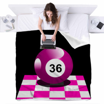 Pink Billiard Fleece Bed Blanket
