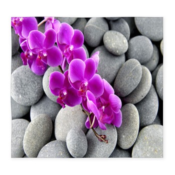 Pink Branch Orchid On The Gray Custom Size Floor Mat